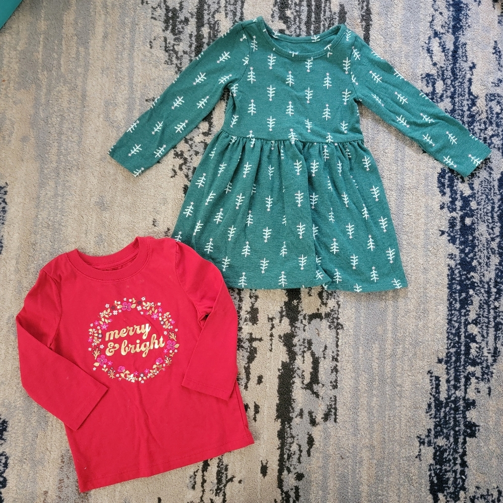Toddler Girl Christmas dress and top